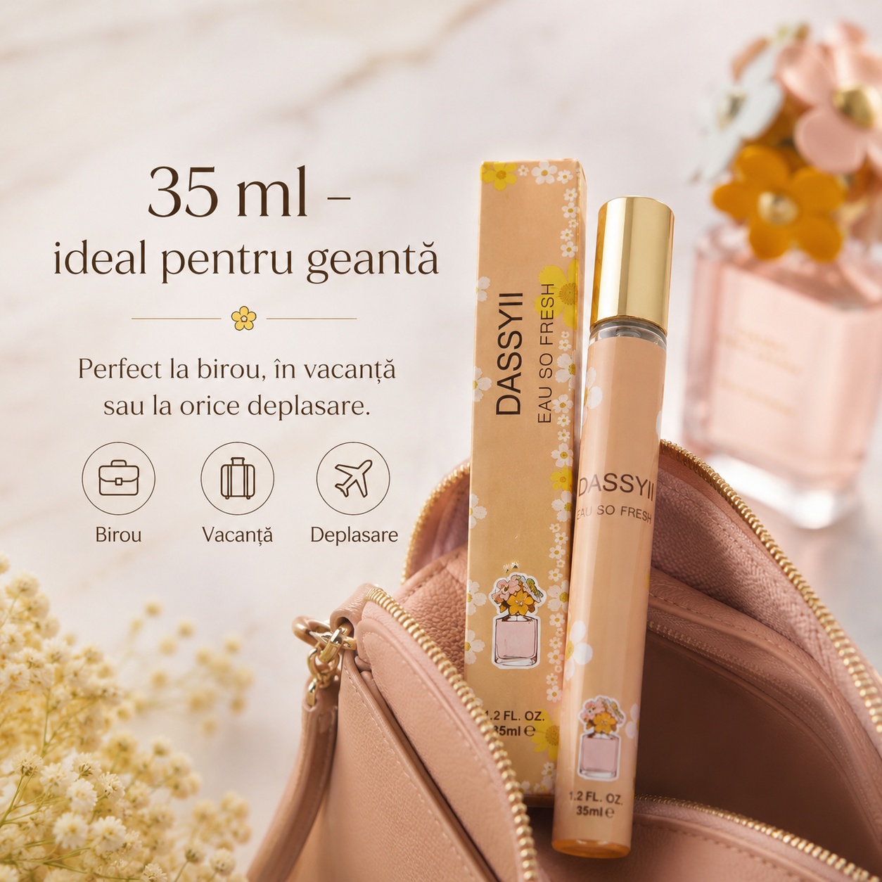 Dassyii Eau So Fresh 35 ml ideal pentru geantă birou vacanță și deplasare