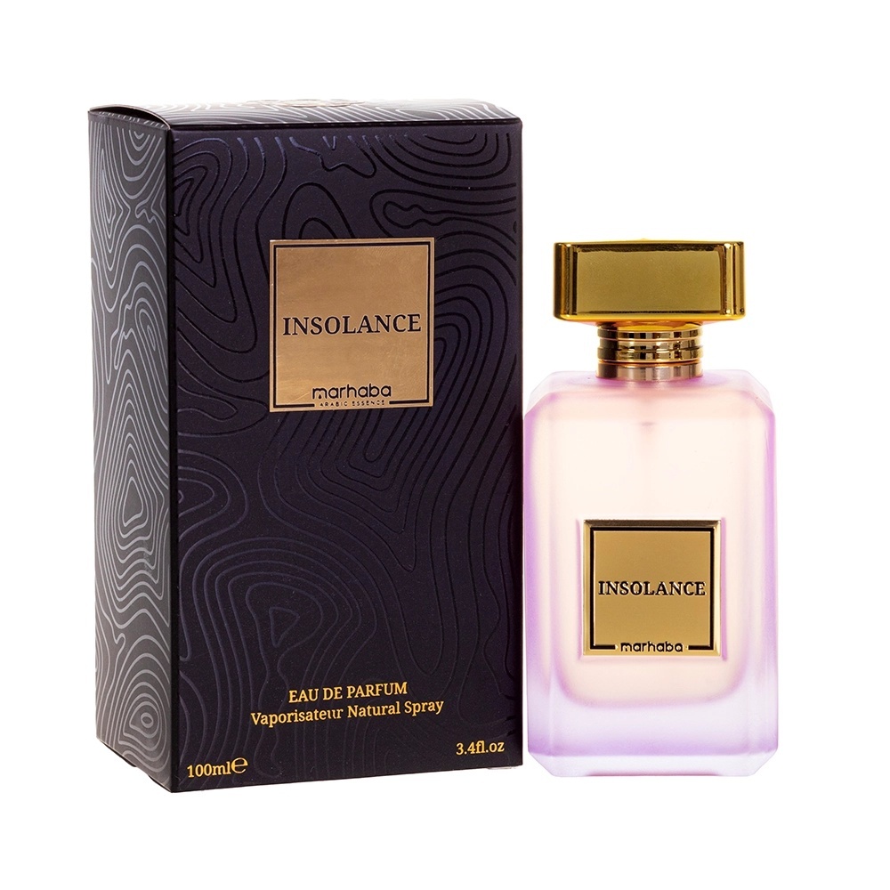 Insolance Marhaba Eau de Parfum 100 ml cu sticlă și cutie pe fundal alb