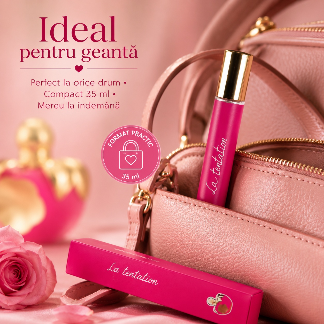 La Tentation 35 ml ideal pentru geantă format compact mereu la &icirc;ndem&acirc;nă