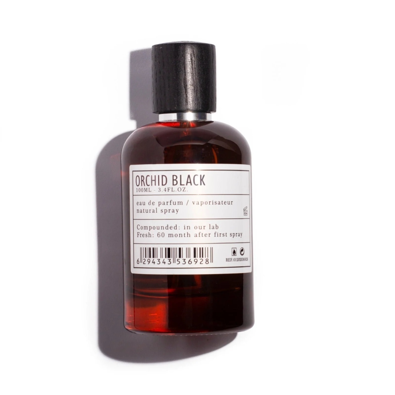 Flacon Orchid Black Aro-Fac Eau de Parfum 100 ml pe fundal alb