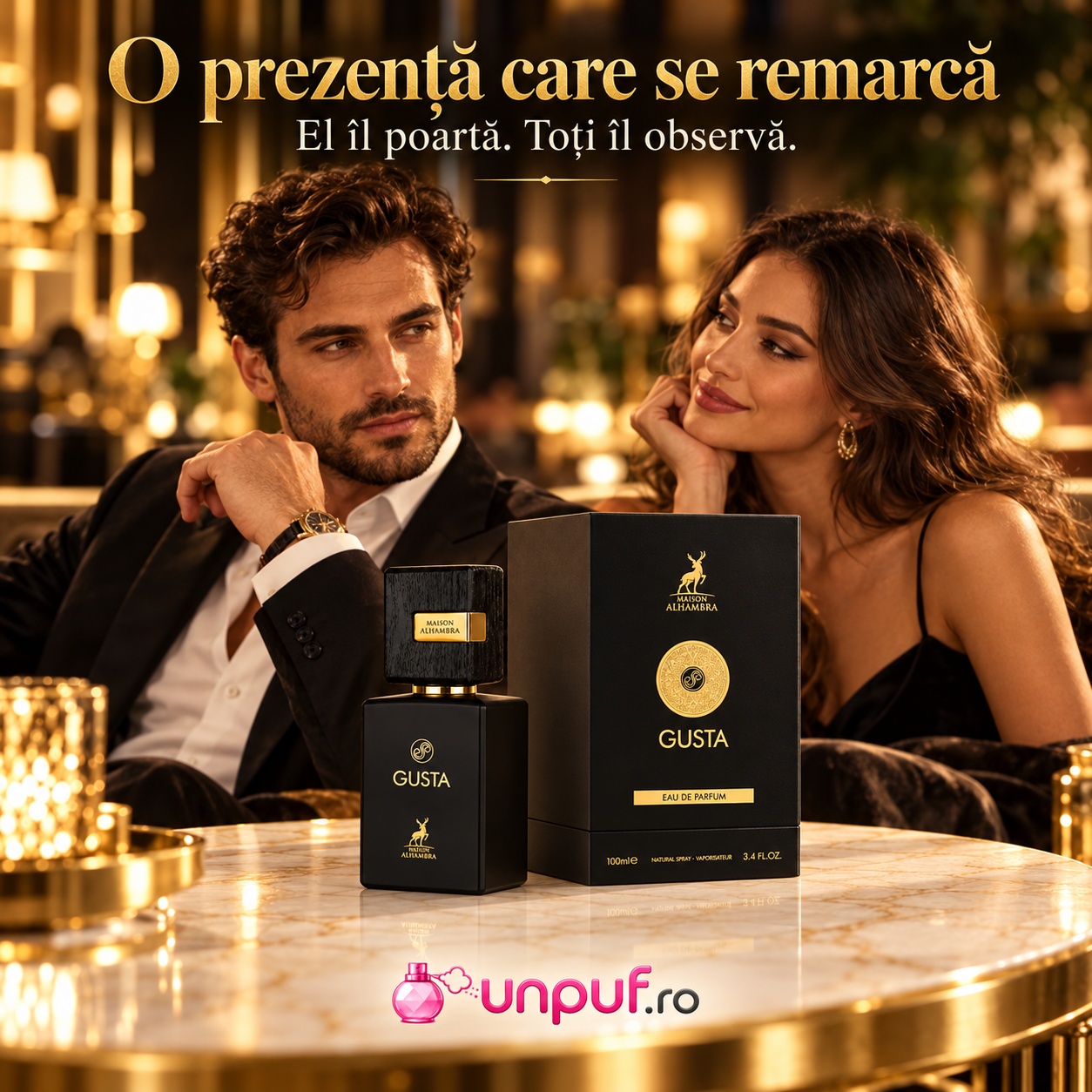 Alhambra Gusta parfum elegant intens și sofisticat pentru întâlniri și momente speciale
