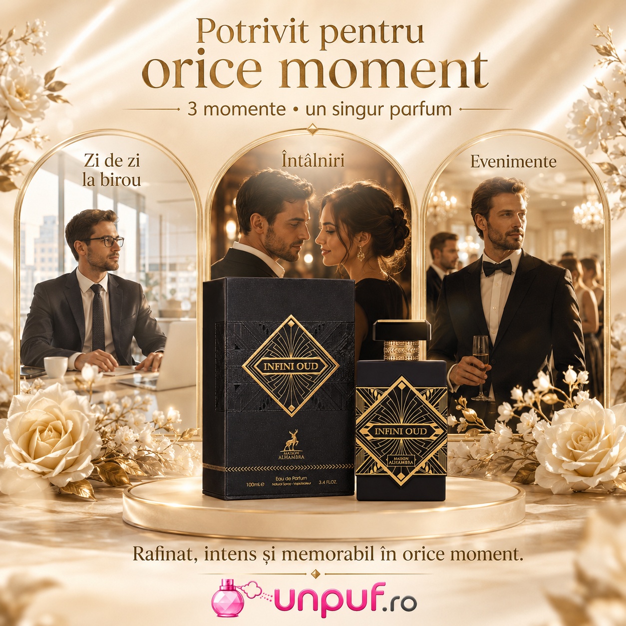 Alhambra Infini Oud parfum potrivit pentru zi de zi birou întâlniri seară și evenimente speciale