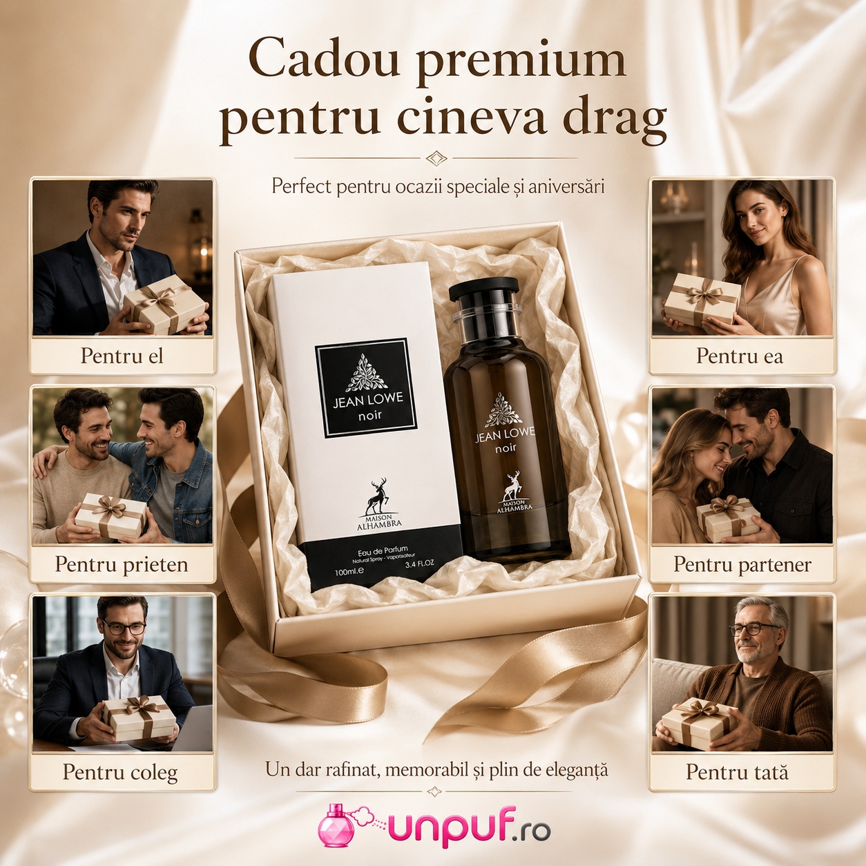 Alhambra Jean Lowe Noir cadou premium pentru iubit soț tată frate prieten sau coleg