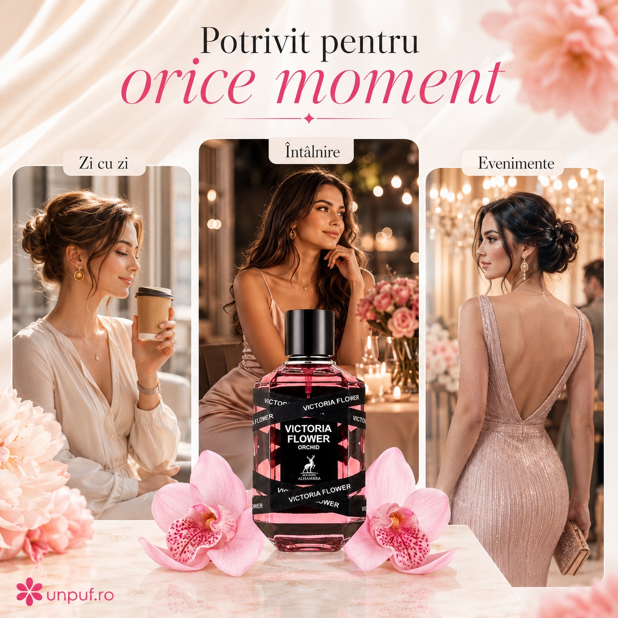 Parfum Alhambra Victoria Flower Orchid potrivit pentru zi cu zi, &icirc;nt&acirc;lniri și evenimente