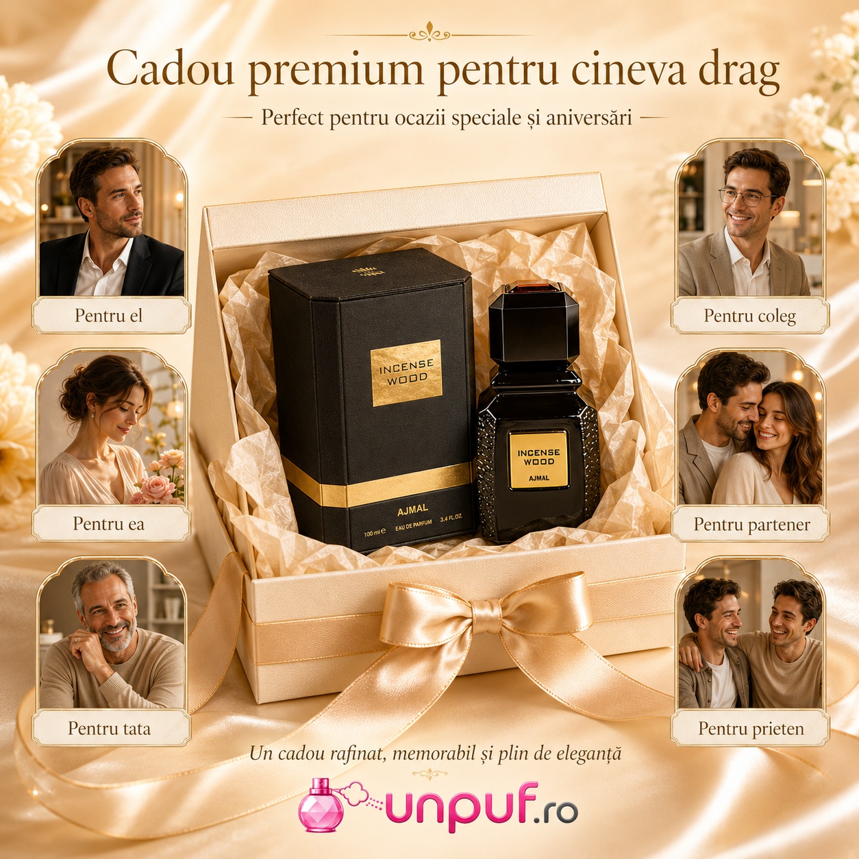 Ajmal Incense Wood cadou premium pentru cineva drag, potrivit pentru ocazii speciale și aniversări