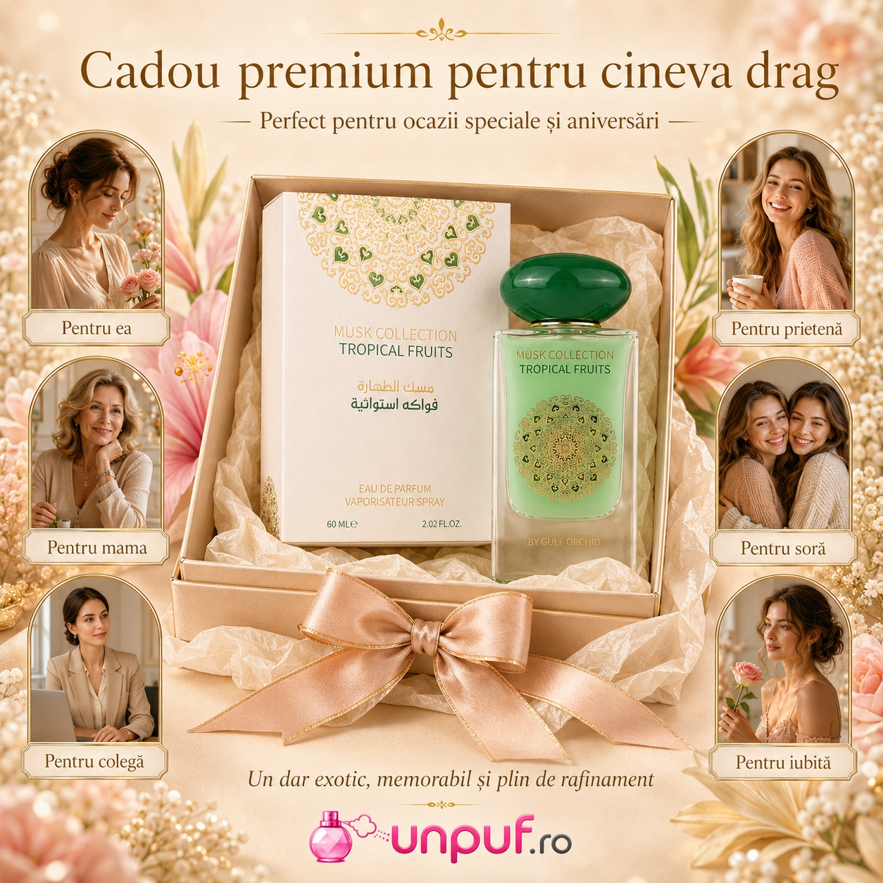 Gulf Orchid Tropical Fruits cadou premium pentru femei, bărbați, prieteni sau persoane dragi