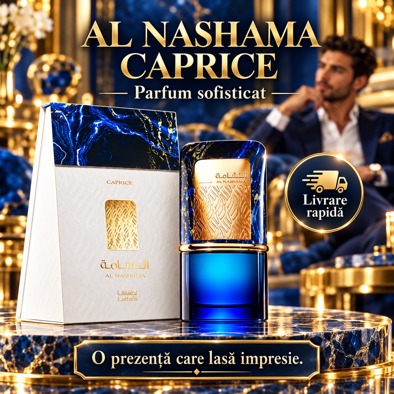 Lattafa Al Nashama Caprice parfum sofisticat cu flacon premium și livrare rapidă