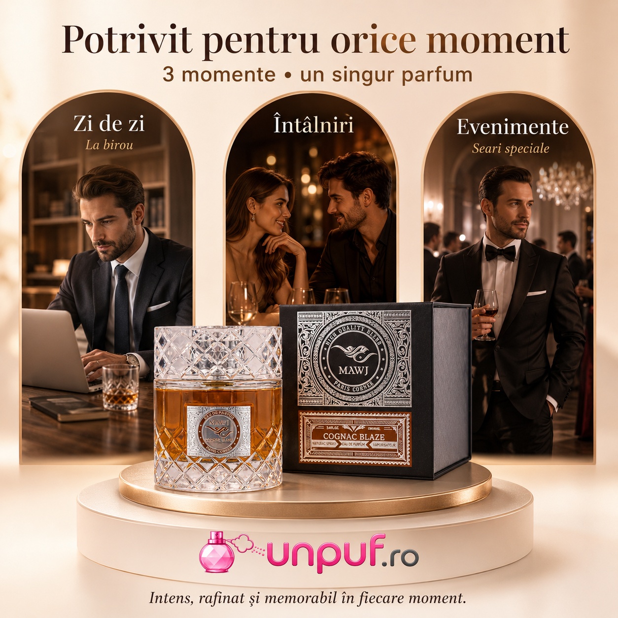 Mawj Cognac Blaze Paris Corner potrivit pentru zi de zi &icirc;nt&acirc;lniri și evenimente speciale