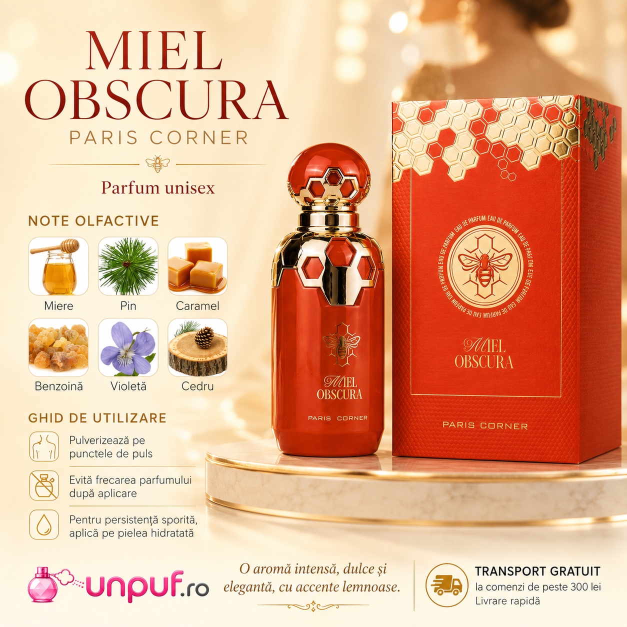 Miel Obscura Paris Corner design premium note olfactive și ghid de utilizare