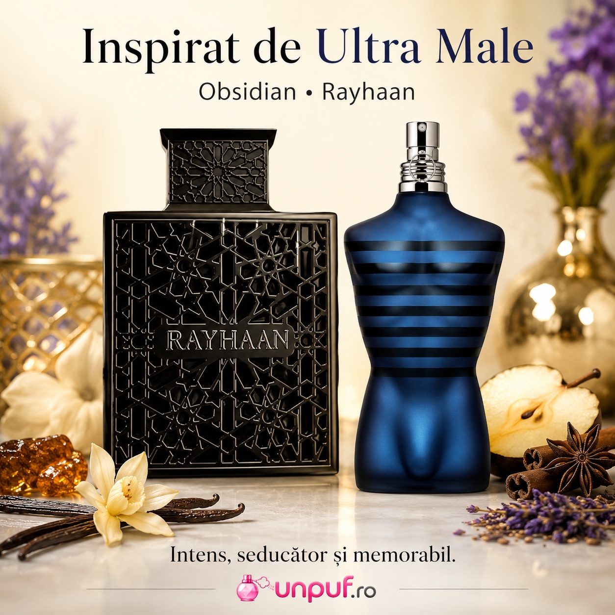 Obsidian Rayhaan inspirat de Ultra Male parfum intens seducător și memorabil