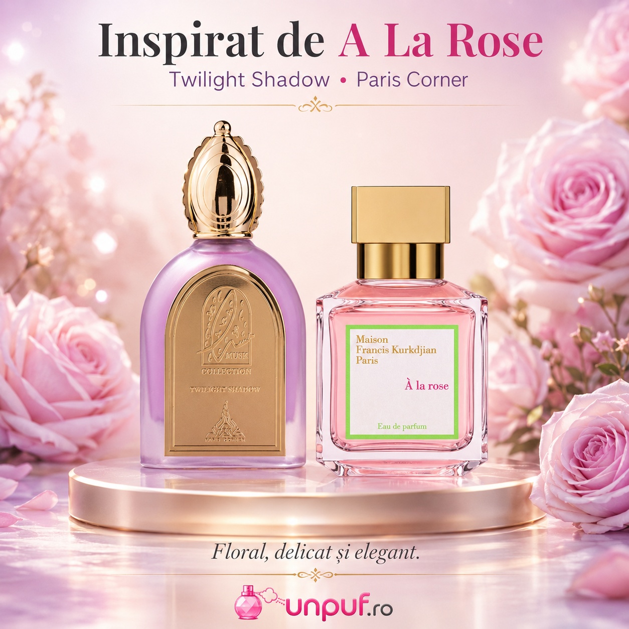 Twilight Shadow Musk Collection Paris Corner inspirat din A La Rose parfum floral delicat și elegant