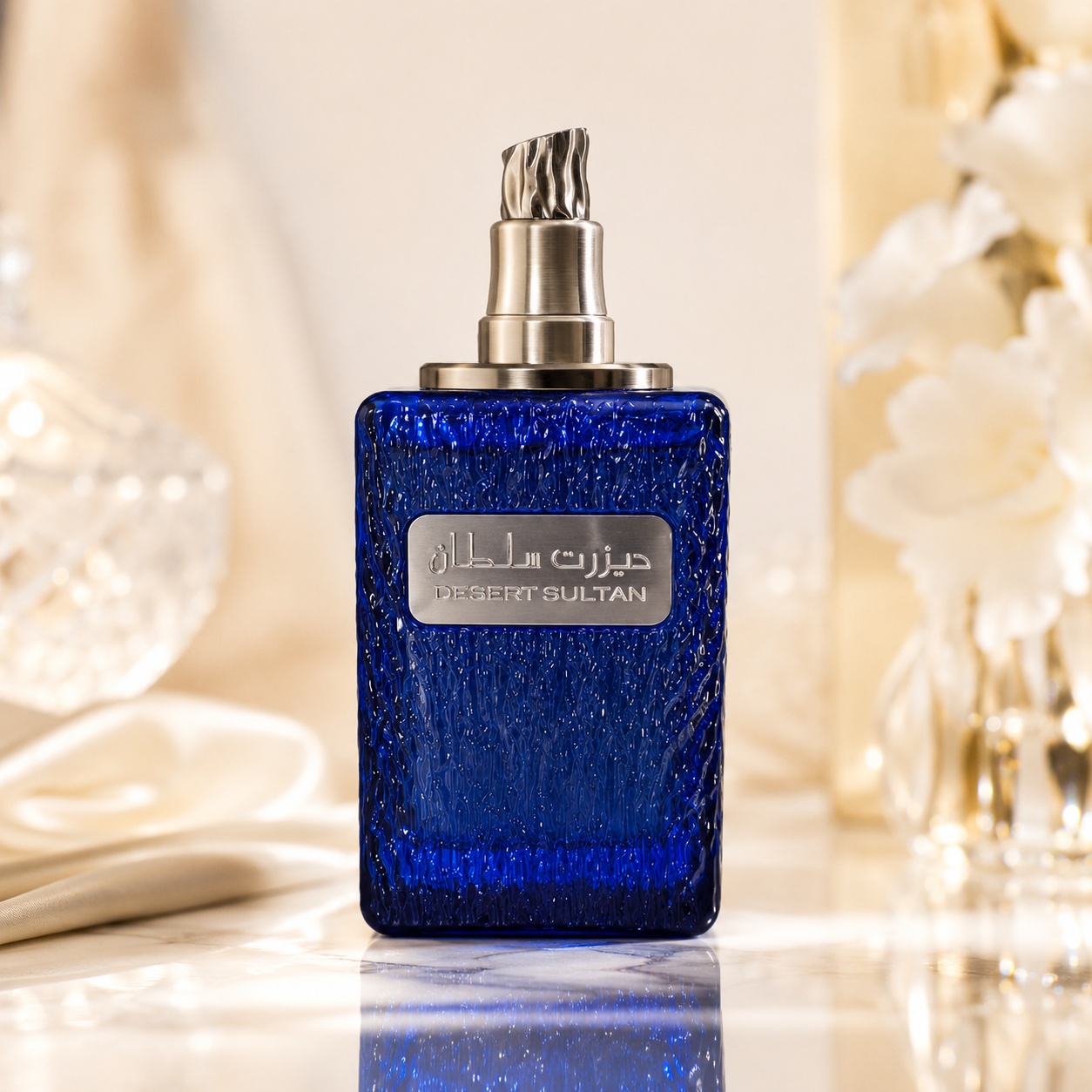 Flacon Desert Sultan Sapphire Ard Al Zaafaran 100 ml parfum arăbesc albastru safir cu pulverizator argintiu premium