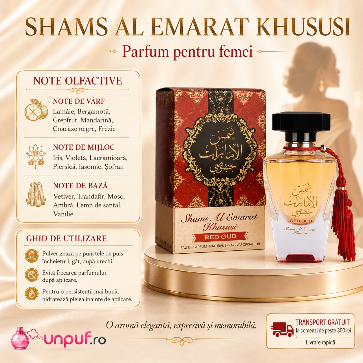 Ghid de utilizare Ard Al Zaafaran Khususi Red Oud 100 ml, parfum oriental lemnos oud