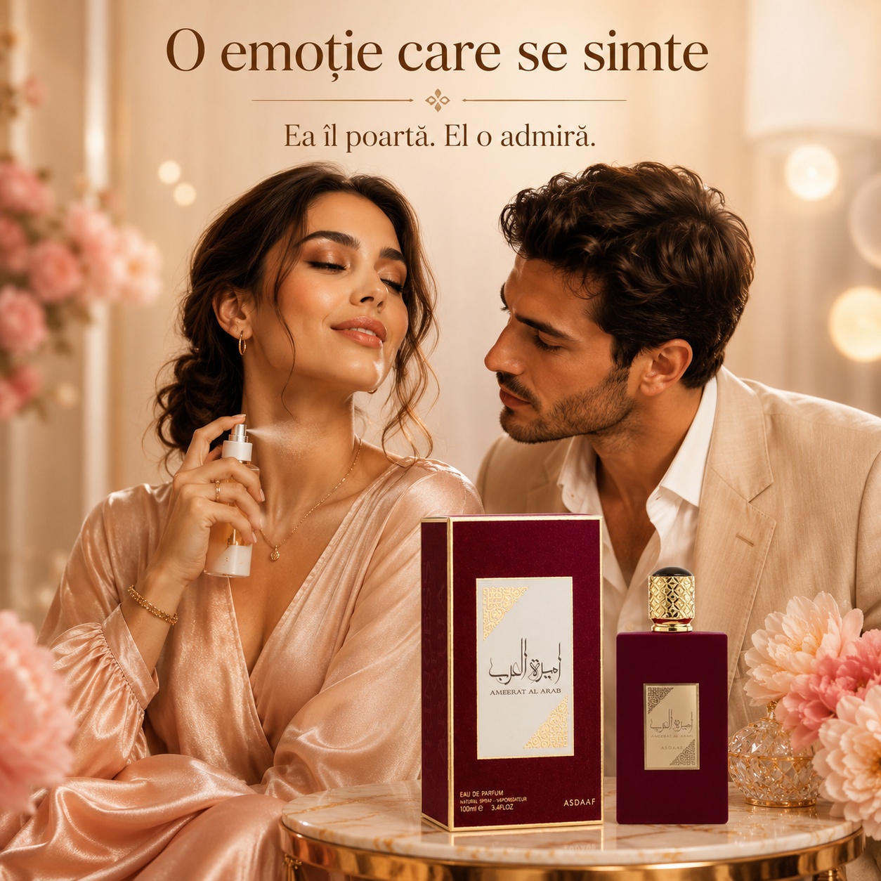 Asdaaf Ameerat Al Arab parfum romantic de damă, ea &icirc;l poartă, el o admiră, aromă florală și elegantă