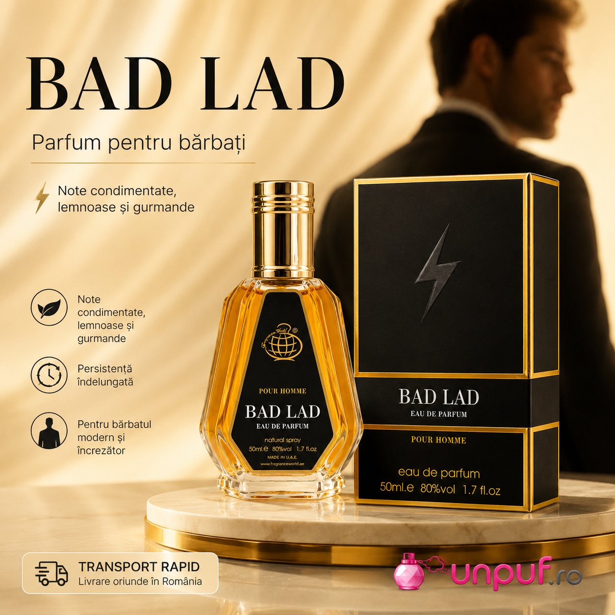 Bad Lad Eau de Parfum parfum bărbătesc intens, elegant și memorabil cu prezentare premium