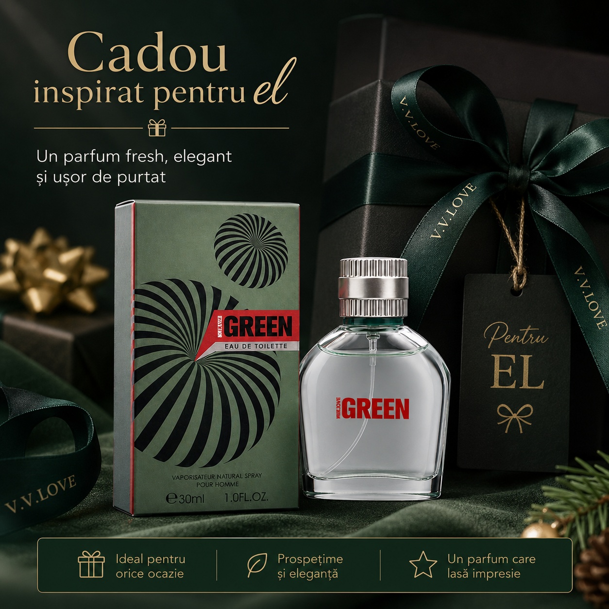 V.V. Love Green cadou inspirat pentru bărbați