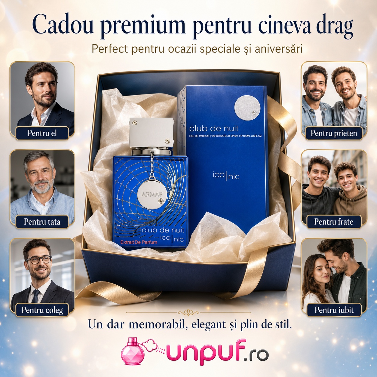 Armaf Club De Nuit Blue Iconic cadou premium pentru el, tată, prieten, coleg, frate sau iubit