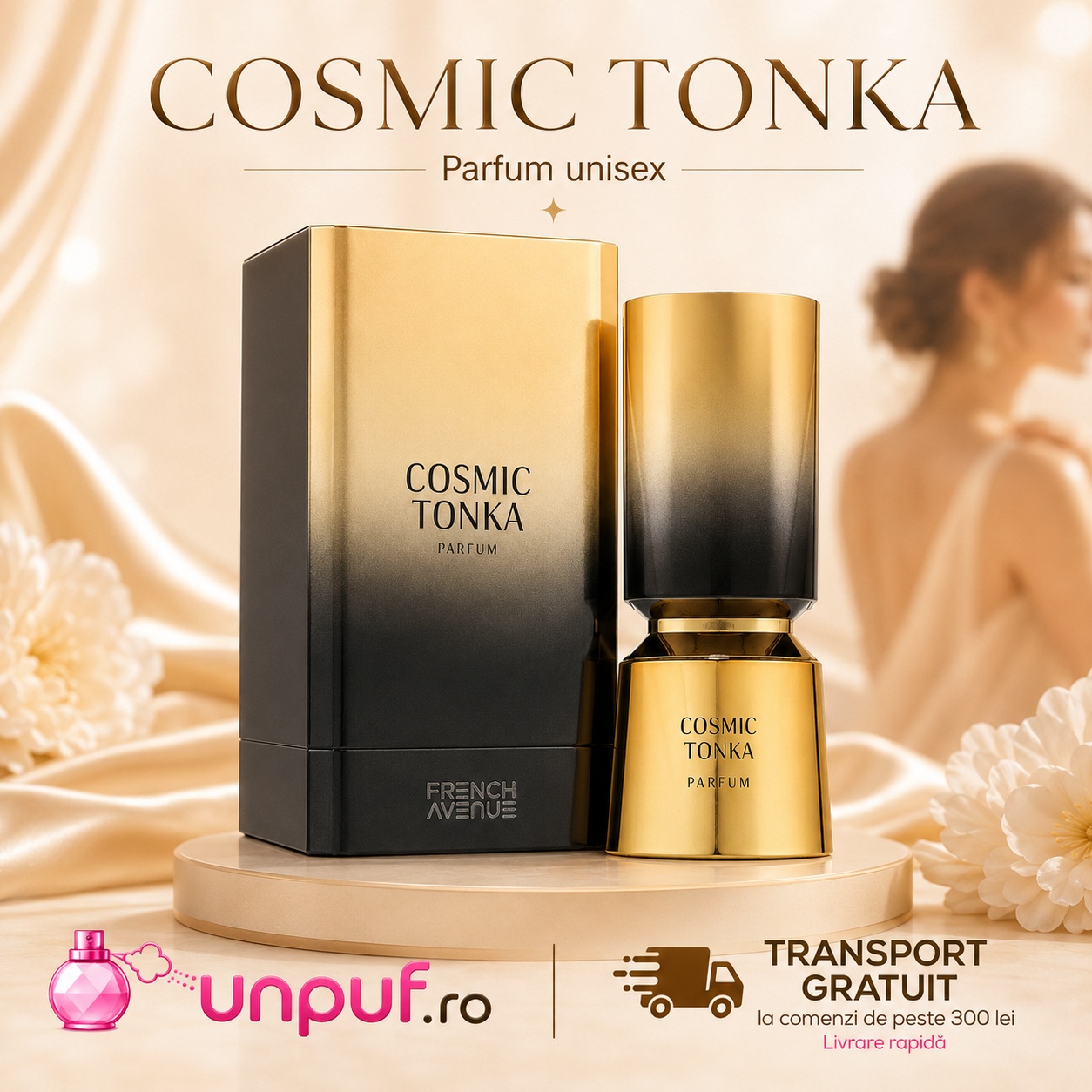 Cosmic Tonka French Avenue parfum unisex intens, cald, sofisticat și persistent, disponibil pe unpuf.ro