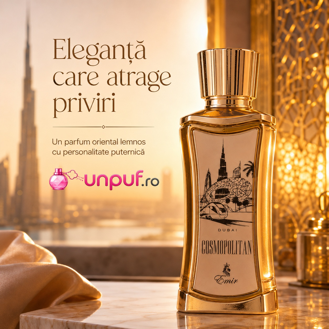 Cosmopolitan Dubai Emir eleganță care atrage priviri, parfum oriental lemnos cu personalitate puternică