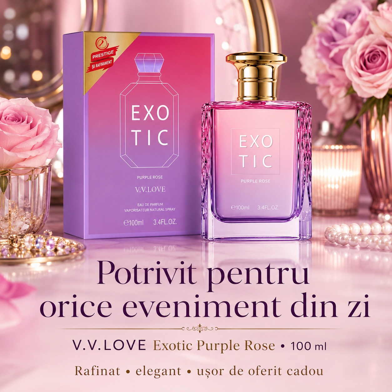 Parfum V.V. Love Exotic Purple Rose potrivit pentru orice eveniment din zi