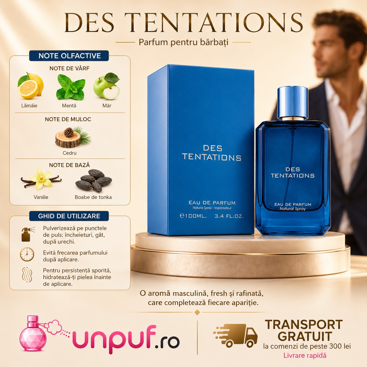 Des Tentations Fragrance World note olfactive și ghid de utilizare parfum pentru bărbați