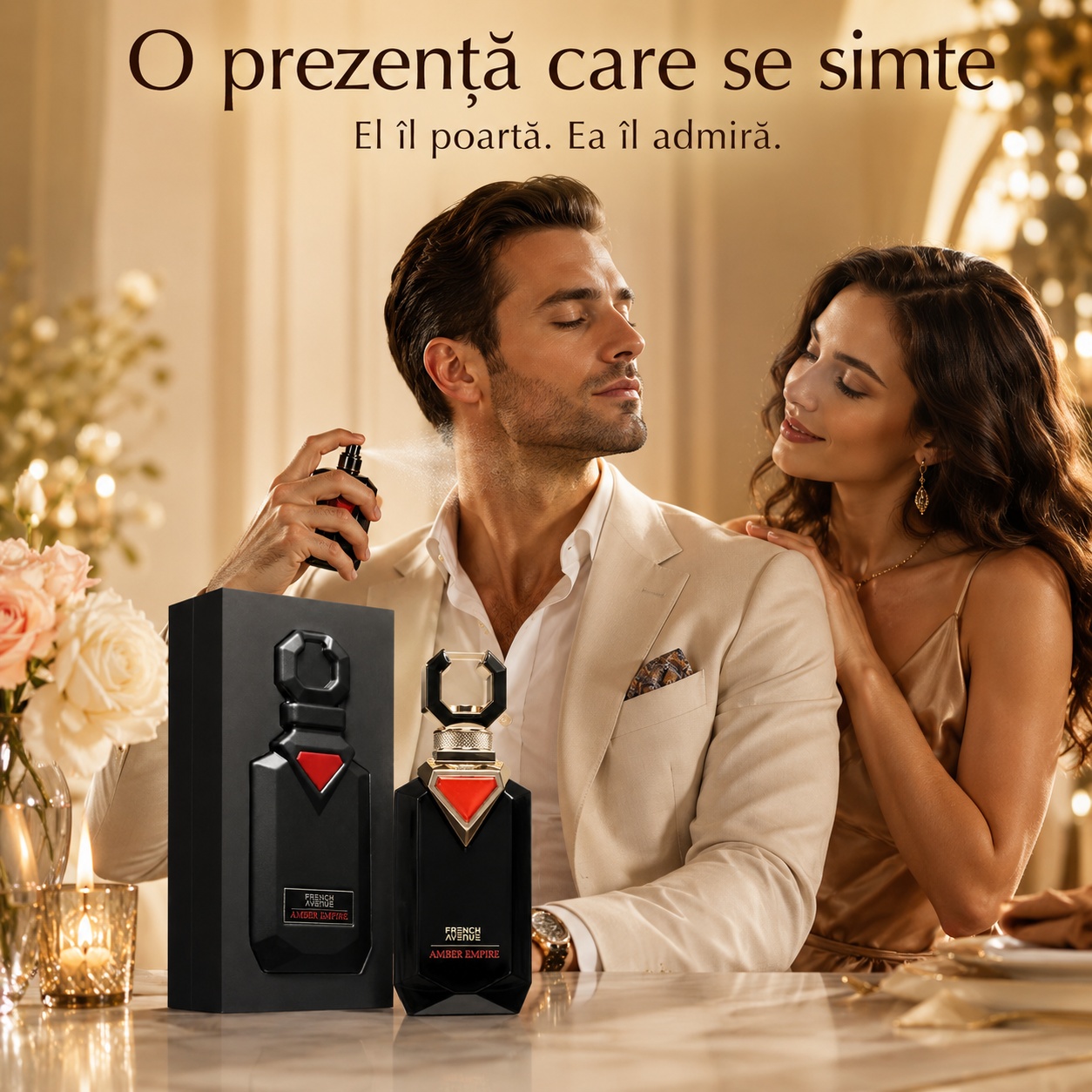 French Avenue Amber Empire parfum bărbătesc elegant cu prezență intensă și rafinată