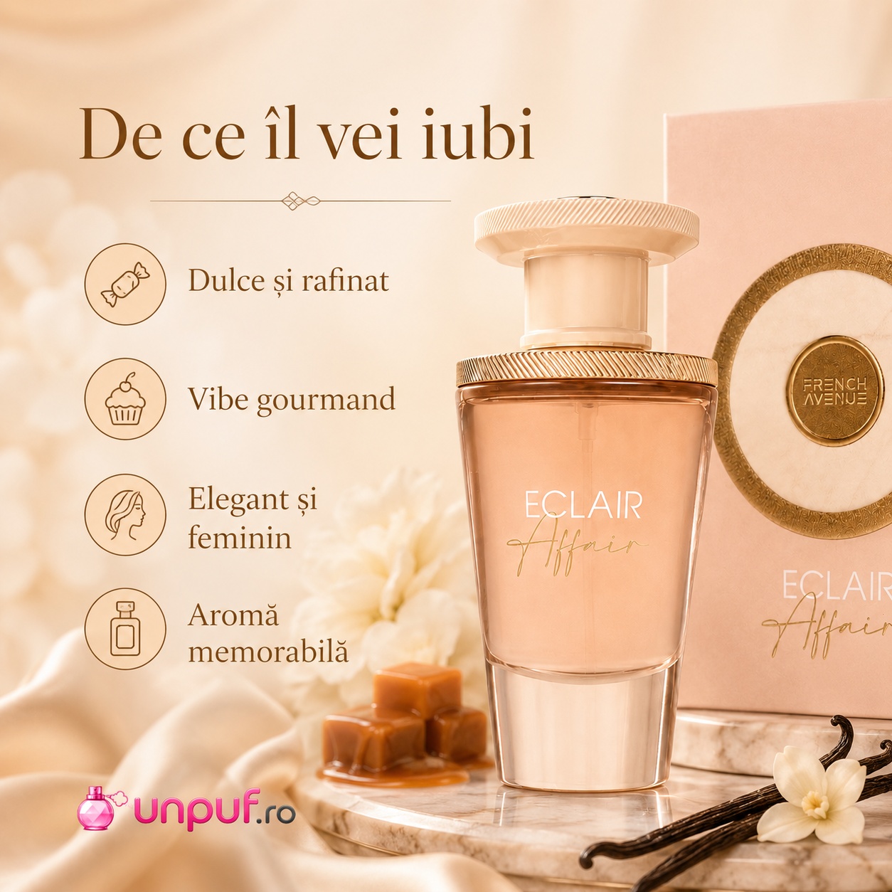 De ce vei iubi Eclair Affair French Avenue, dulce și rafinat, vibe gourmand, elegant și feminin