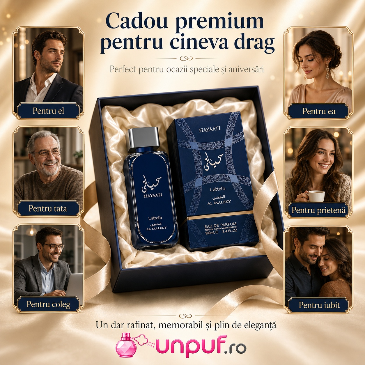Hayaati Al Maleky Lattafa cadou premium pentru el, pentru ea, pentru tată, coleg, prietenă sau iubit