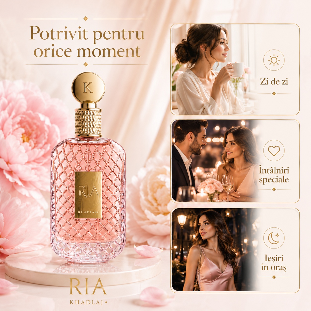 Khadlaj Ria potrivit pentru zi de zi, întâlniri speciale și ieșiri în oraș