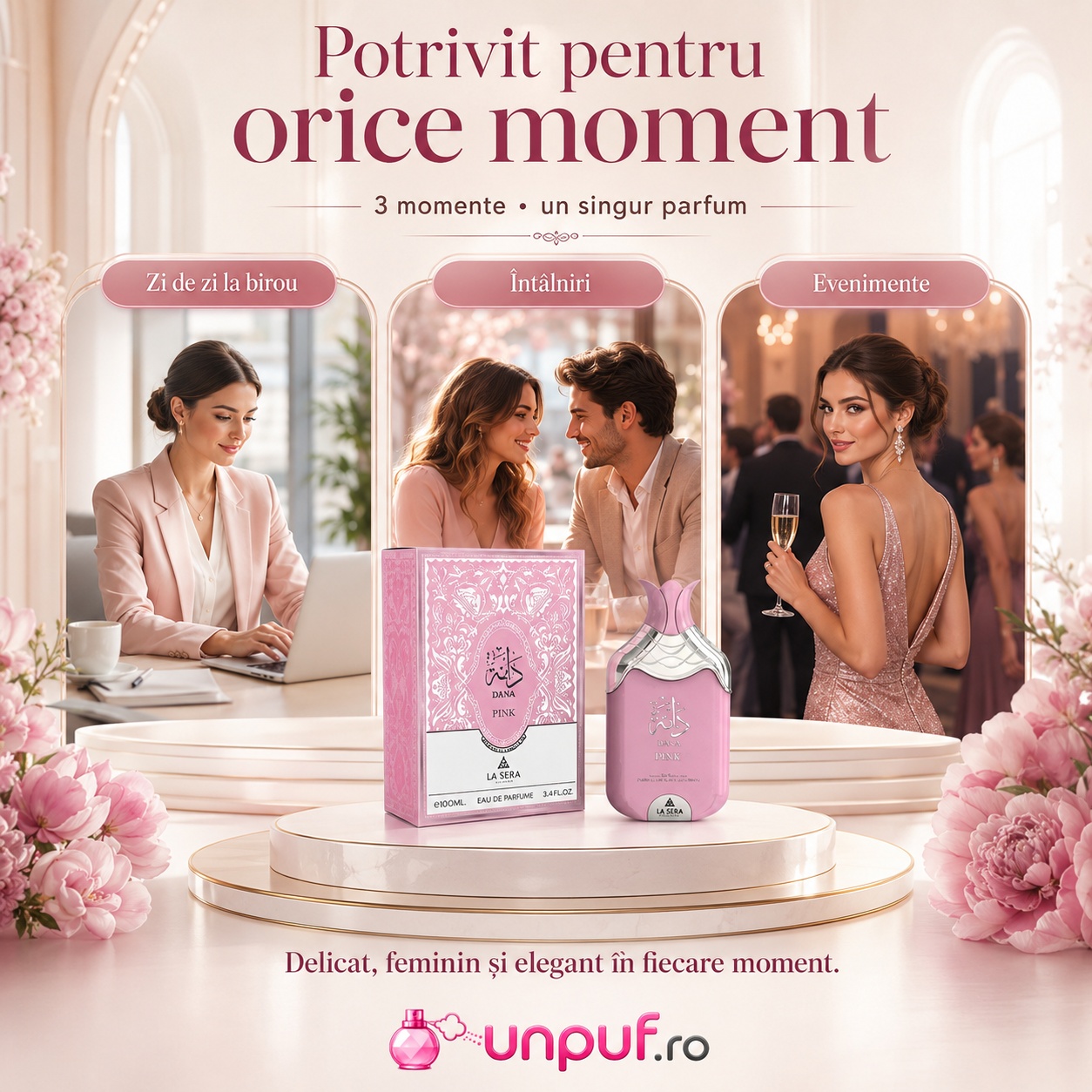Parfum La Sera Dana Pink potrivit pentru zi de zi, birou, întâlniri și evenimente speciale