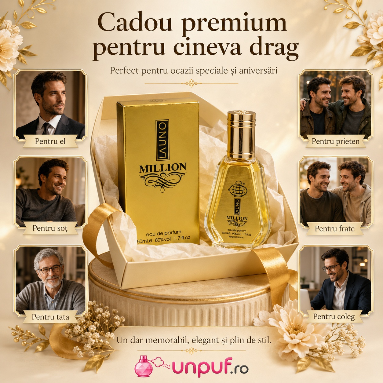 La Uno Million Fragrance World cadou premium pentru el, tată, frate, coleg, prieten și iubit