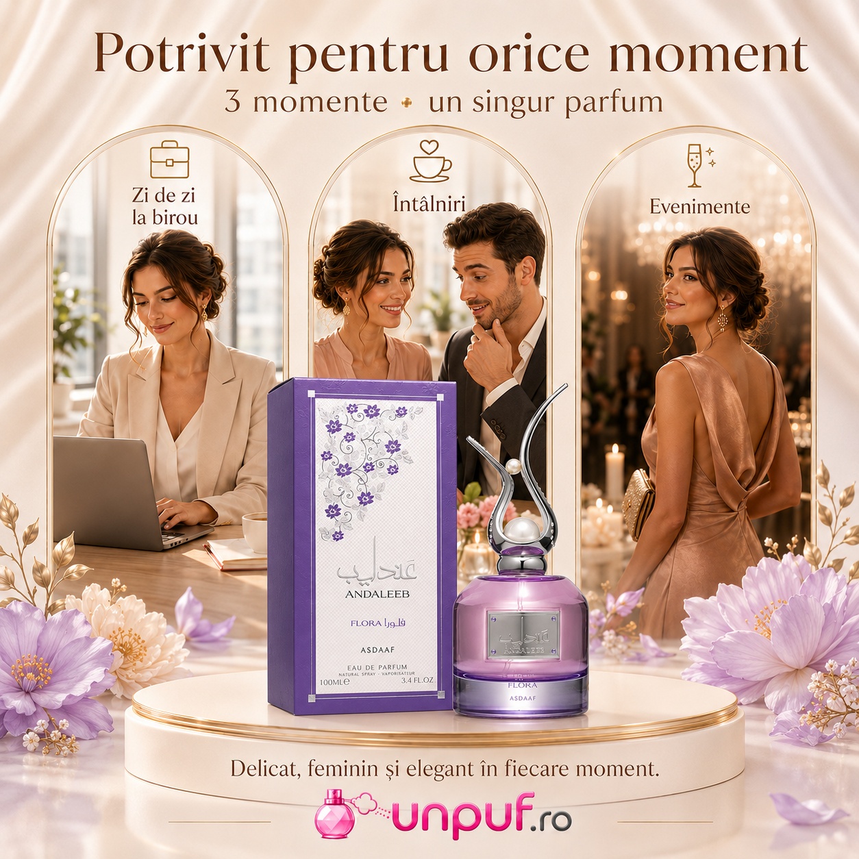 Lattafa Andaleeb Flora potrivit pentru zi de zi la birou, &icirc;nt&acirc;lniri și evenimente
