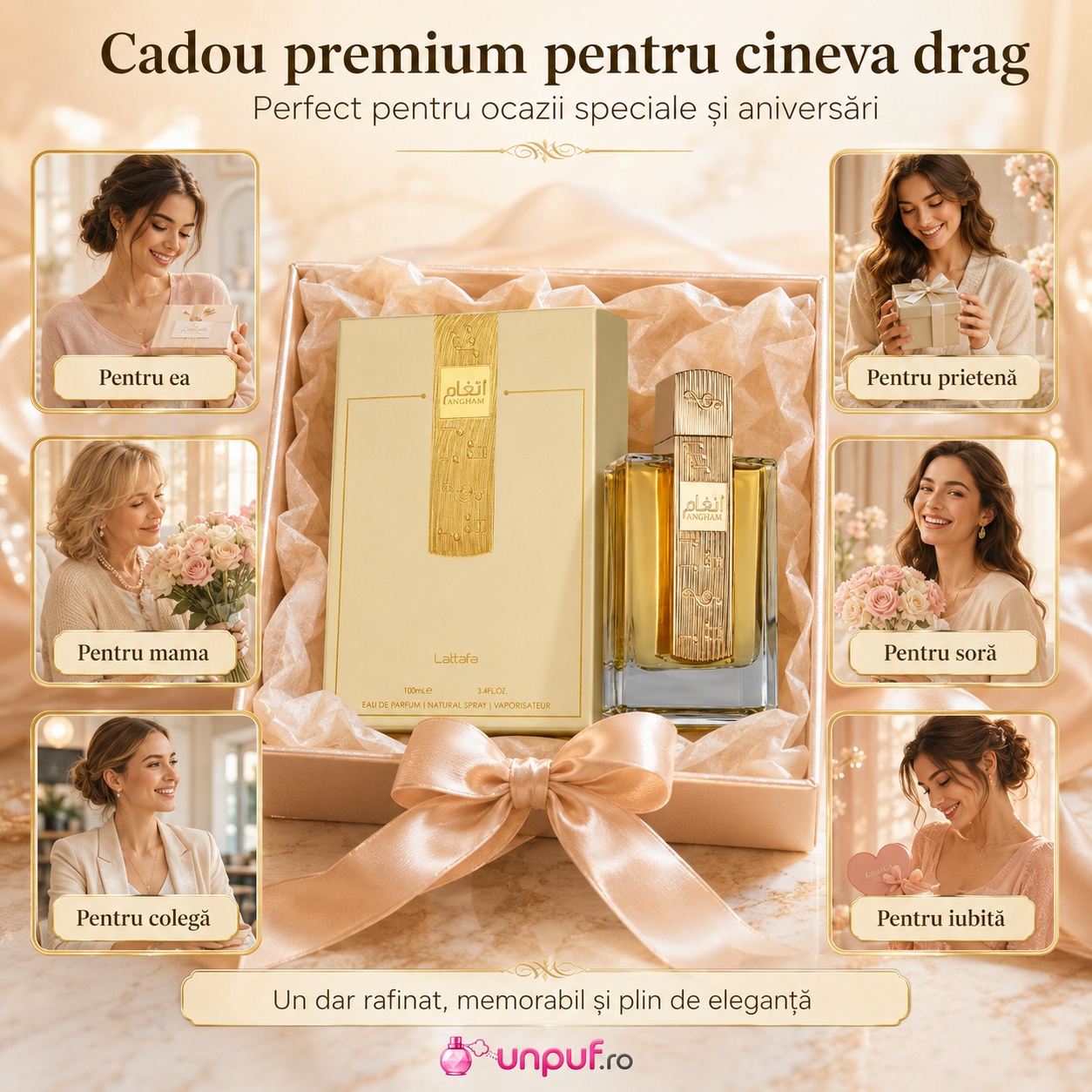 Lattafa Angham cadou premium pentru ea, prietenă, mamă, colegă, soră sau iubită