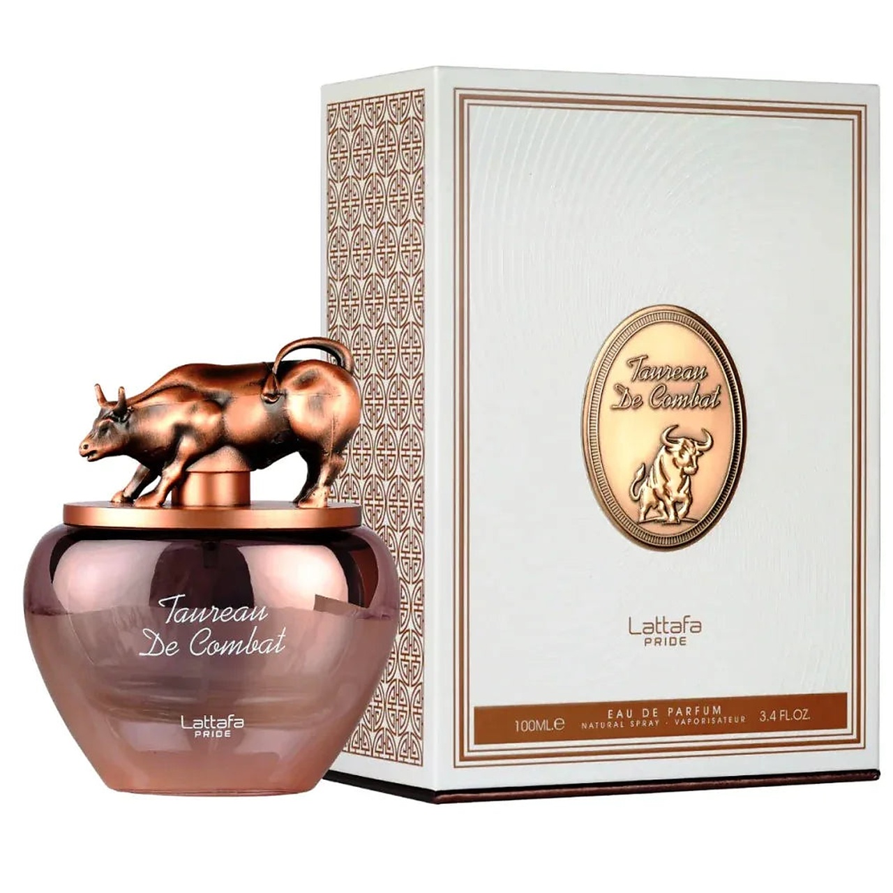 Parfum Lattafa Pride Taurean De Combat 100 ml apă de parfum unisex cu flacon original bronz și cutie Lattafa Pride