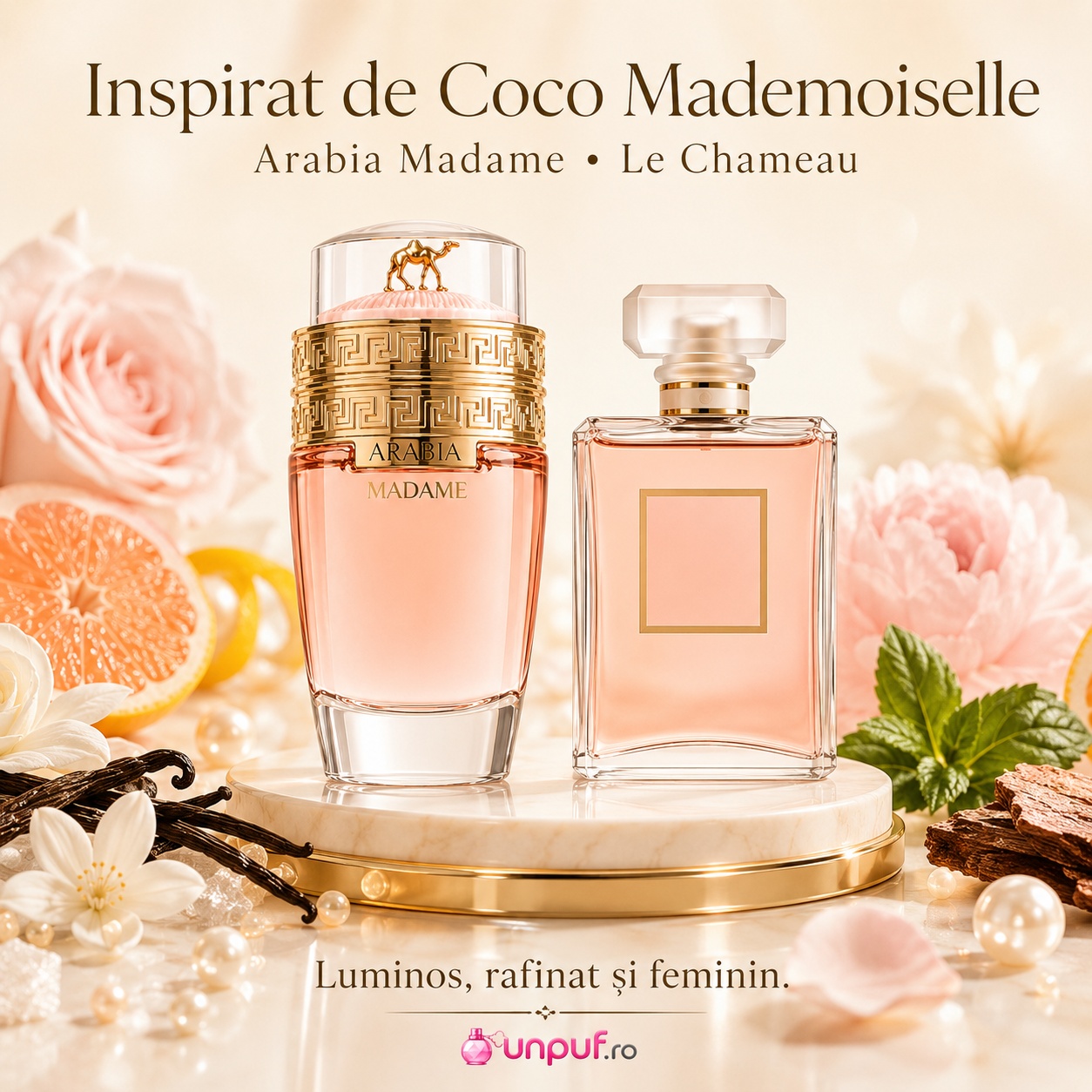 Le Chameau Arabia Madame inspirat de Coco Mademoiselle parfum luminos rafinat și feminin