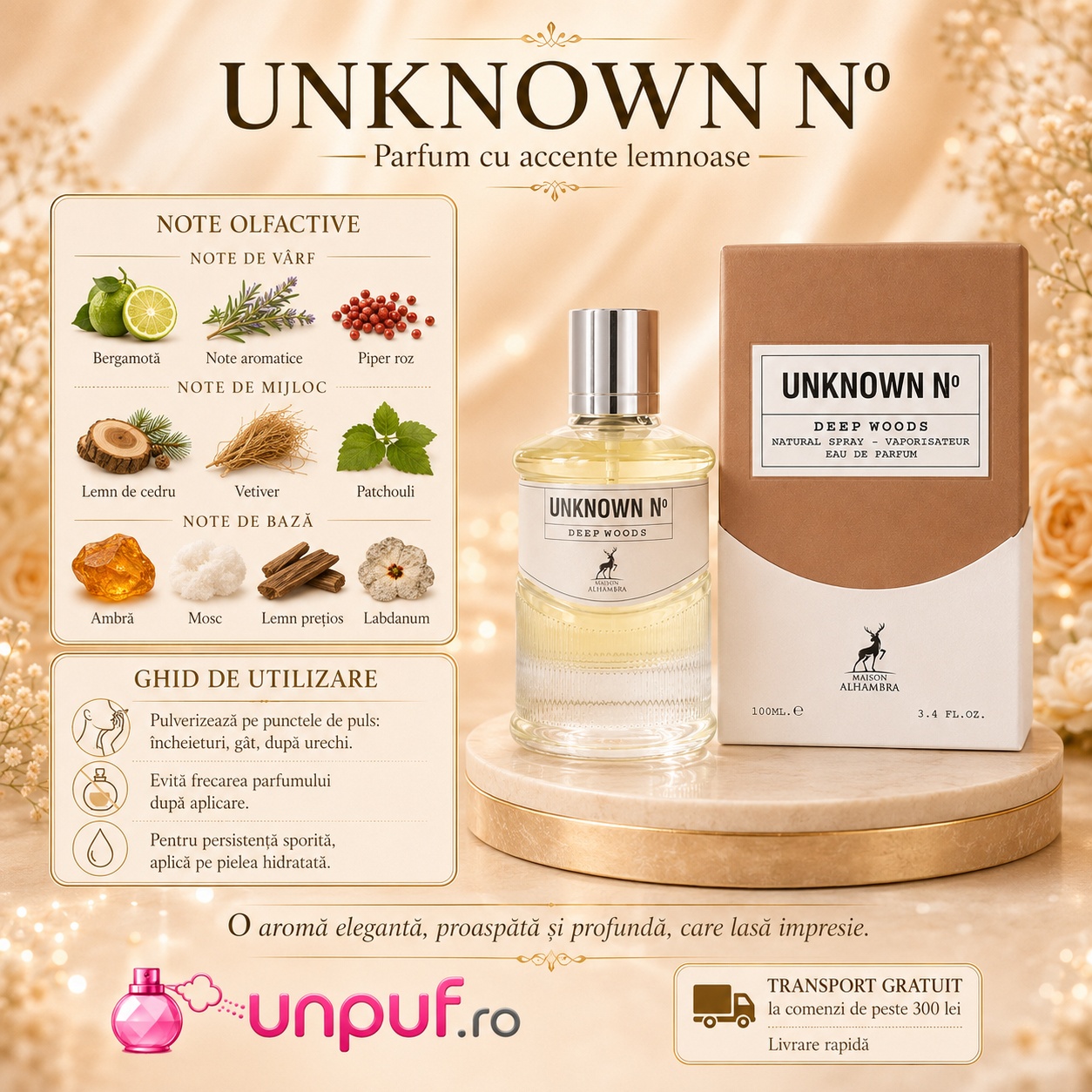 Unknown No Deep Woods note olfactive și ghid de utilizare pentru persistență mai bună