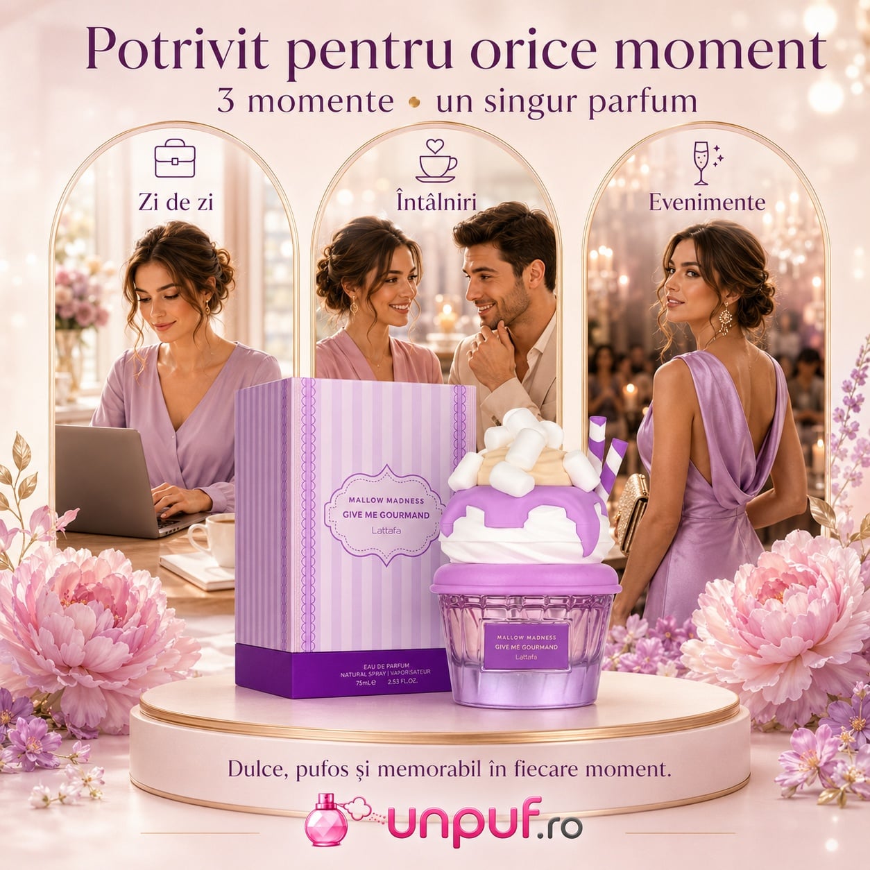 Mallow Madness Lattafa potrivit pentru zi de zi, &icirc;nt&acirc;lniri și evenimente speciale