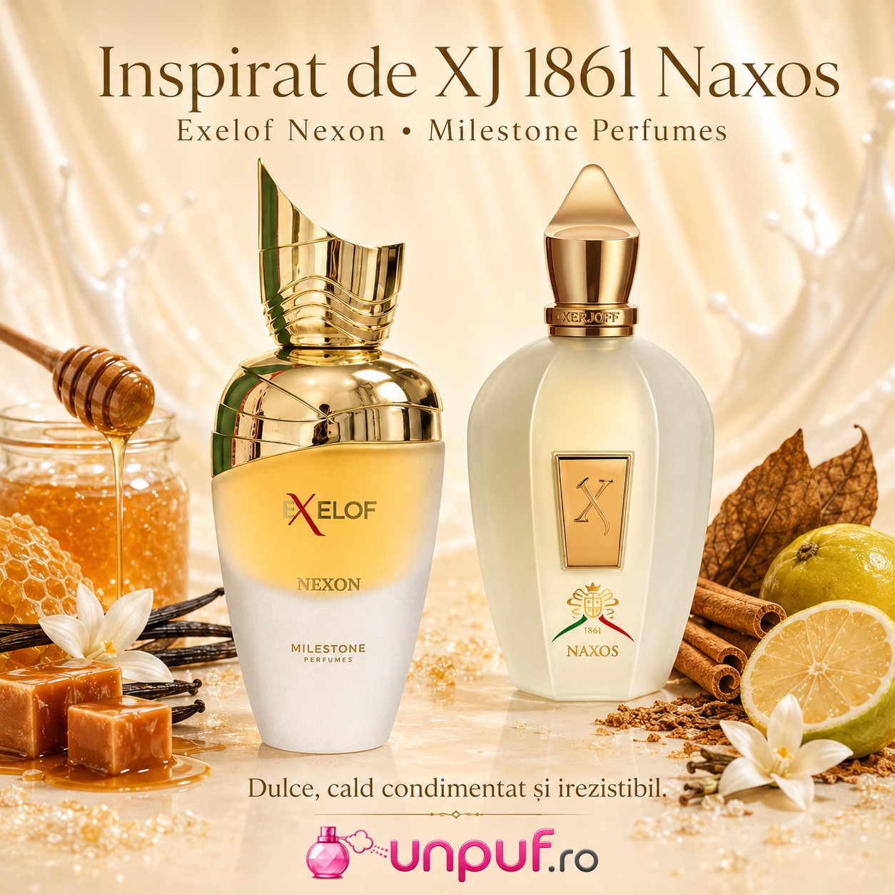 Milestone Exelof Nexon inspirat de XJ 1861 Naxos parfum dulce cald condimentat și irezistibil
