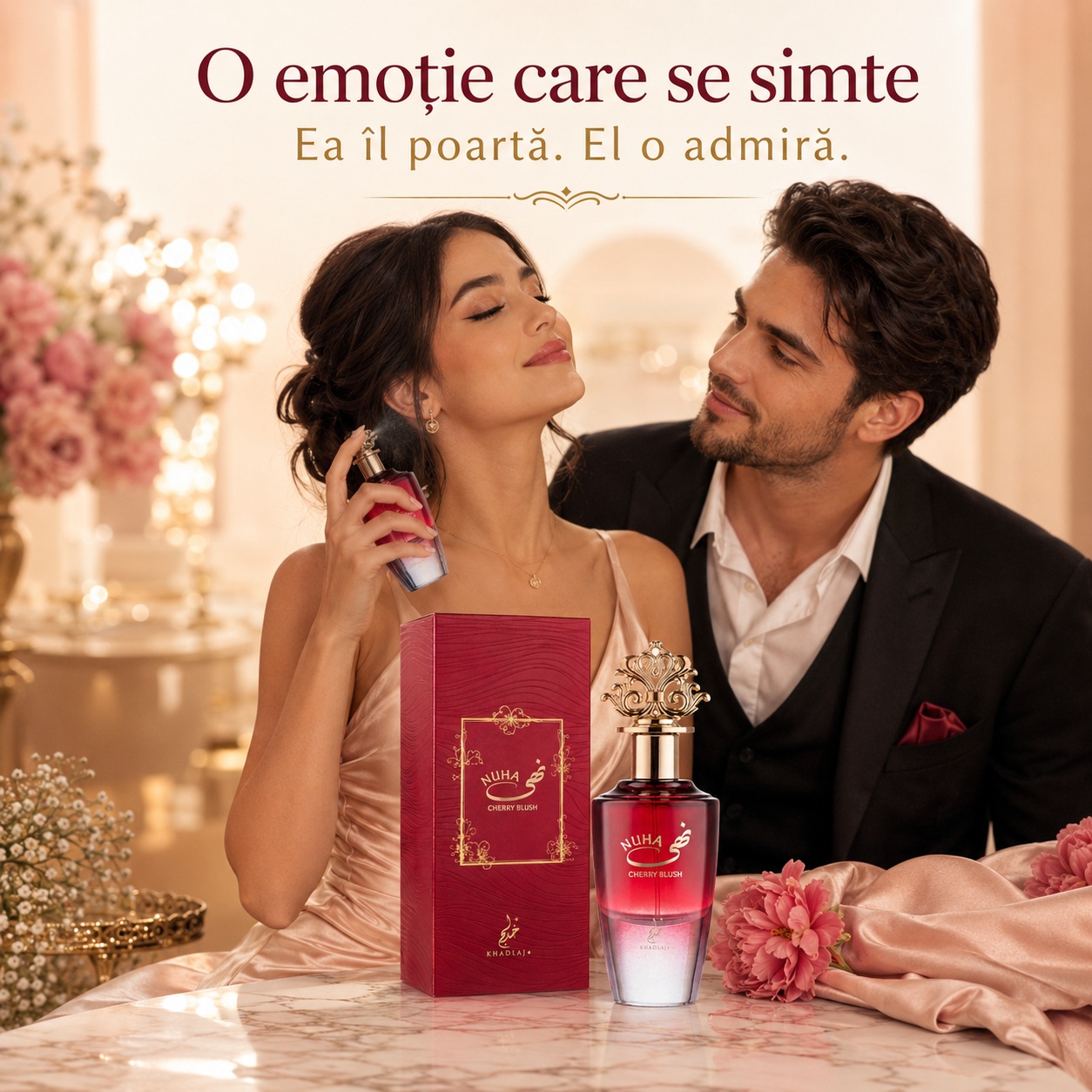 Nuha Cherry Blush o emoție care se simte, parfum dulce, elegant și feminin