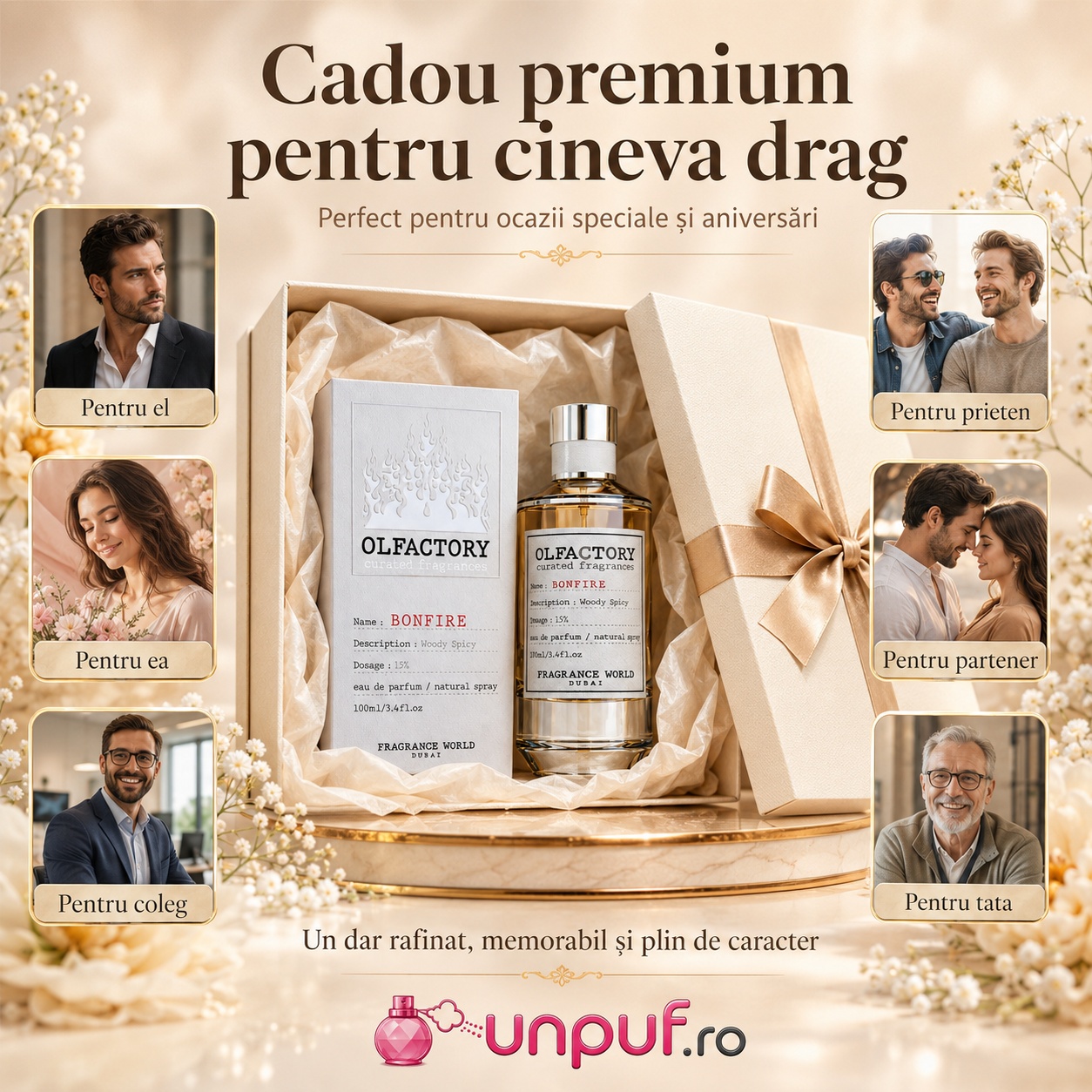 Olfactory Bonfire Fragrance World cadou premium pentru el pentru ea pentru partener pentru coleg pentru prieten și pentru tată