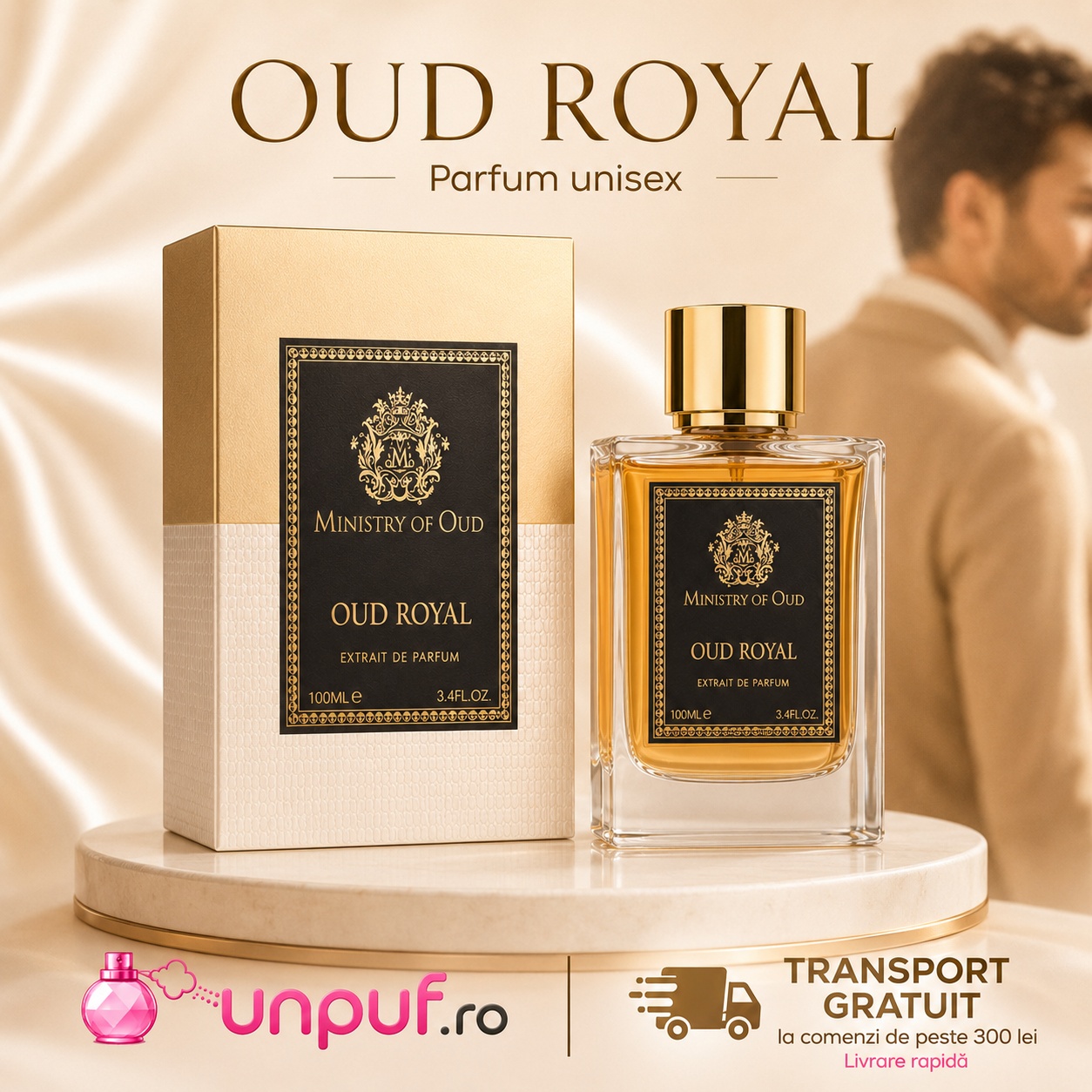 Parfum Oud Royal Ministry Of Oud cu design premium și aromă masculină sofisticată