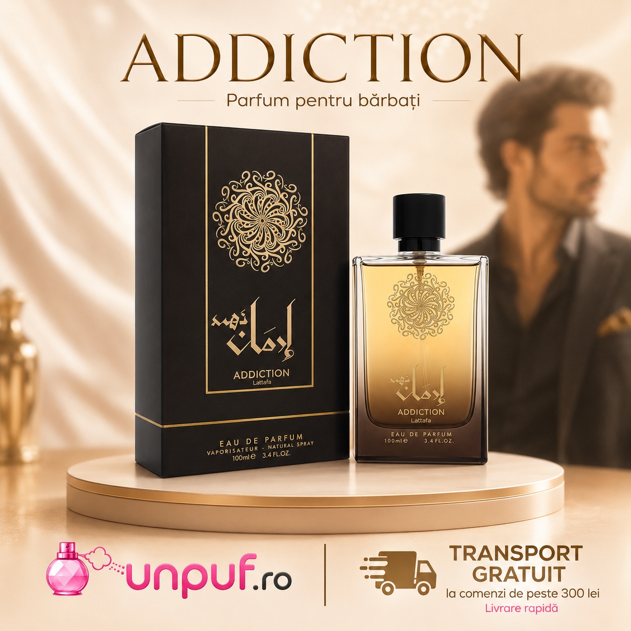 Parfum Ozareej Addiction Gold 100 ml cu transport gratuit la comenzi eligibile UnPuf.ro