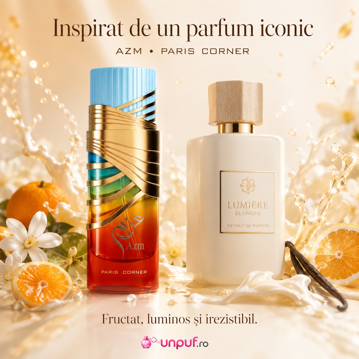 Paris Corner Azm inspirat de Lumière Blanche, parfum fructat, luminos și irezistibil