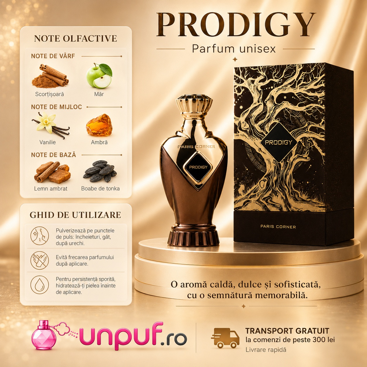 Prodigy Paris Corner ghid de utilizare note olfactive și transport gratuit