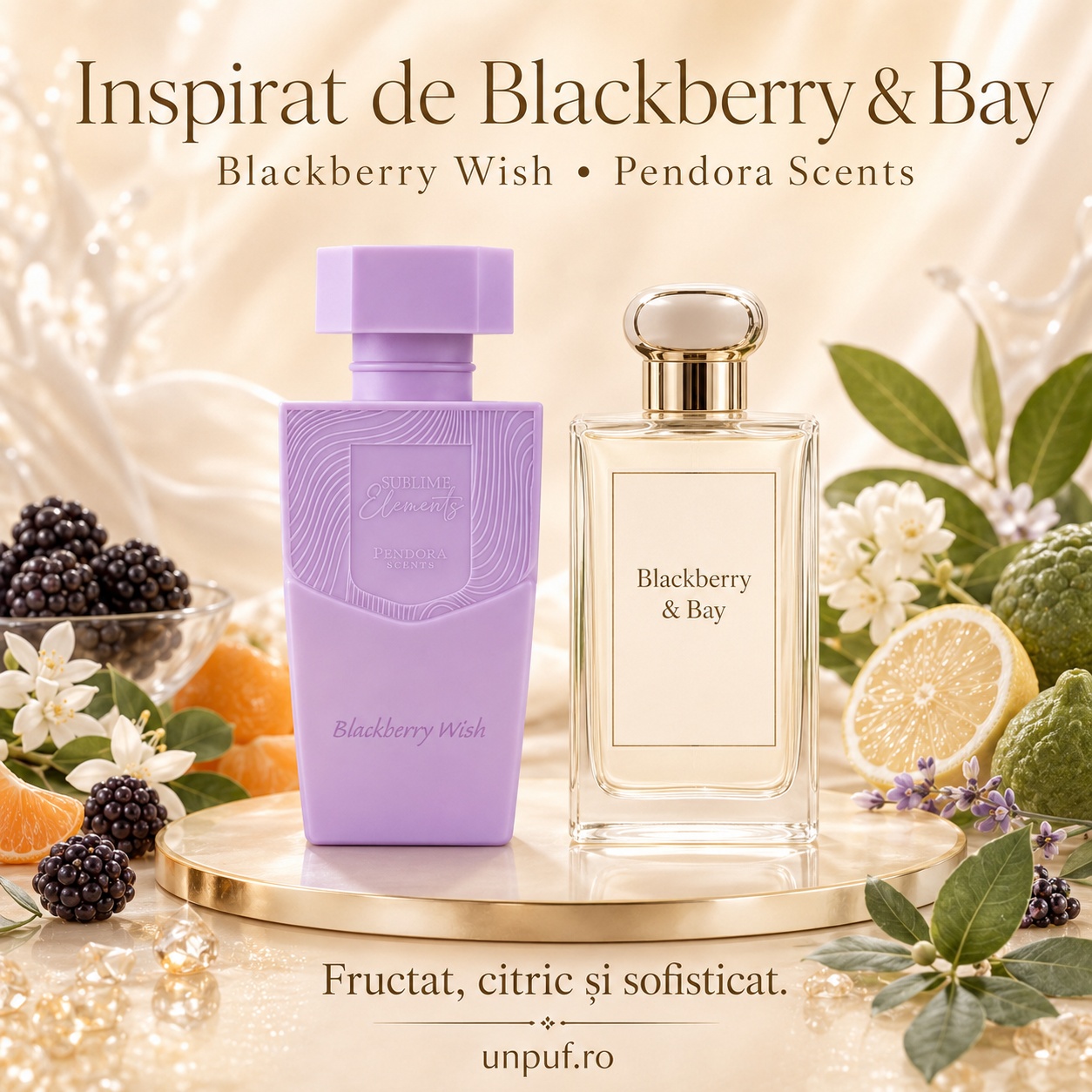Pendora Scents Blackberry Wish Sublime cu direcție vizuală Blackberry and Bay, parfum fructat citric și sofisticat