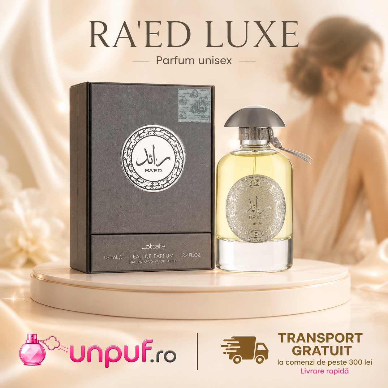 Ra'Ed Lattafa parfum bărbătesc cu transport gratuit la comenzi de peste 300 lei unpuf.ro