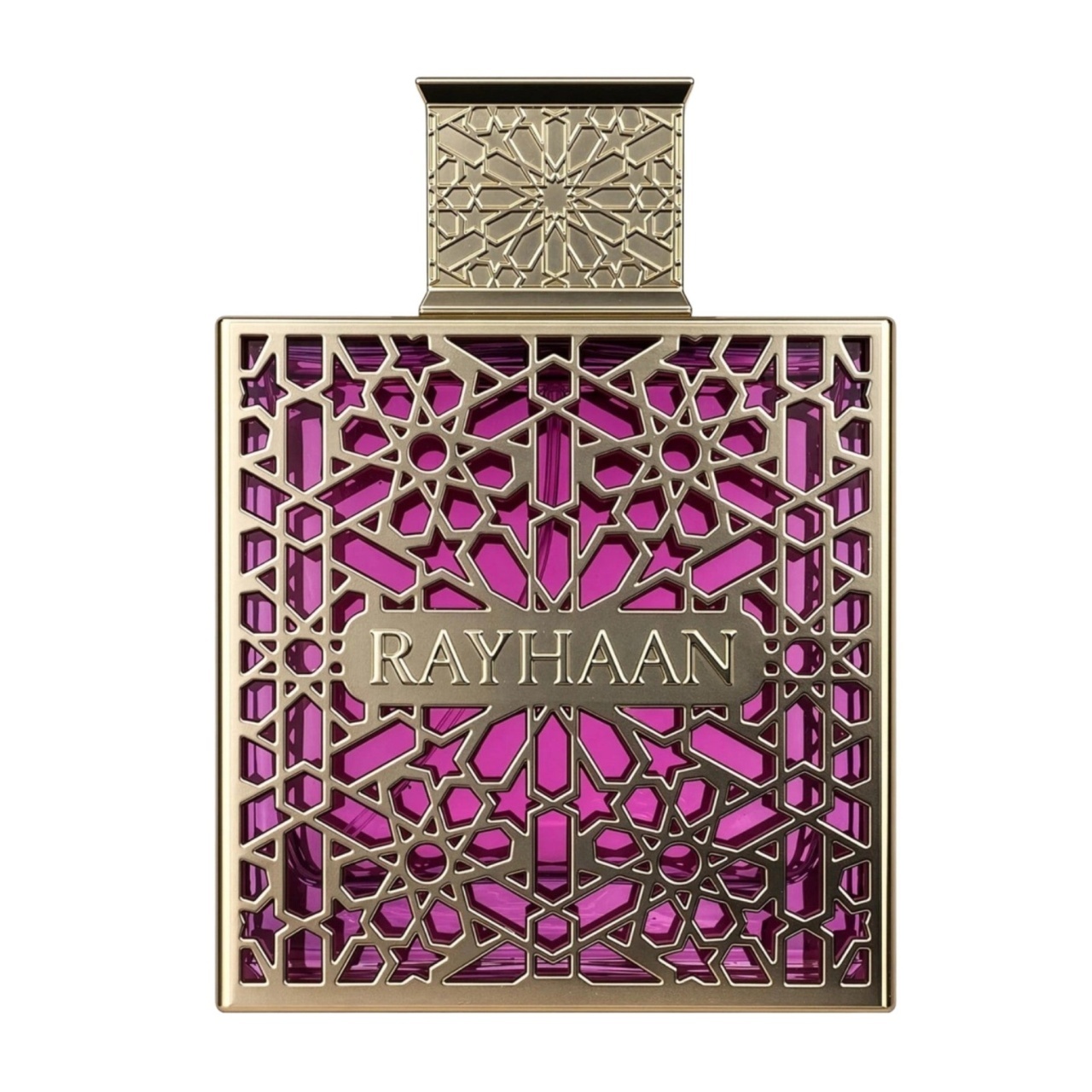 Rayhaan Kiss 100ml flacon individual pe fundal alb, parfum arabesc de damă gourmand și cremos