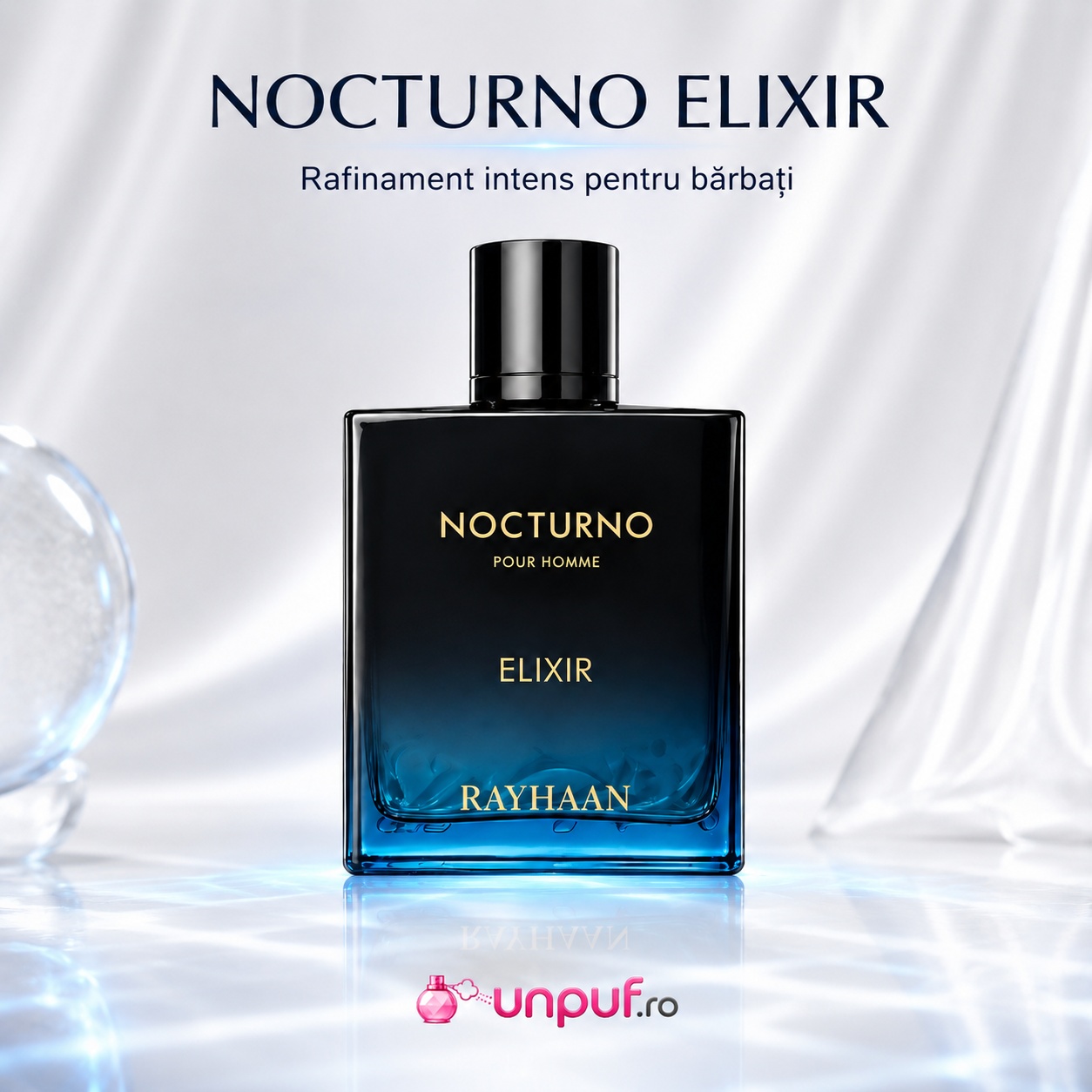 Flacon Rayhaan Nocturno Men parfum bărbătesc cu rafinament intens pentru bărbați