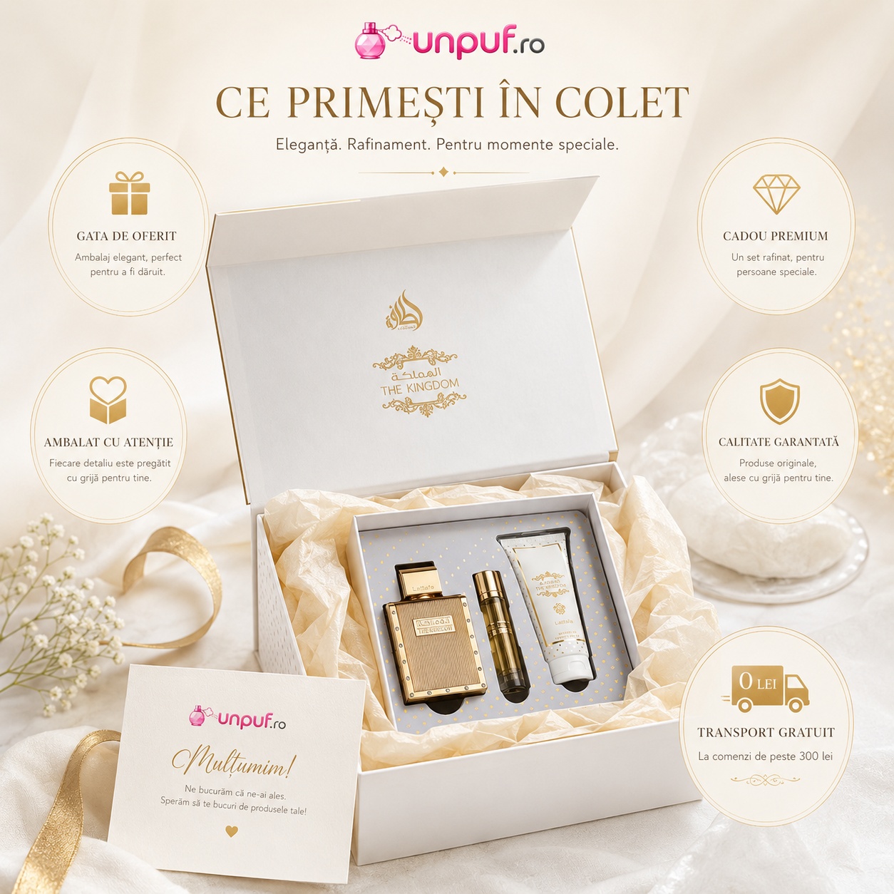 Lattafa The Kingdom For Man parfum bărbătesc cu note de lavandă, mentă, salvie, tutun și vanilie