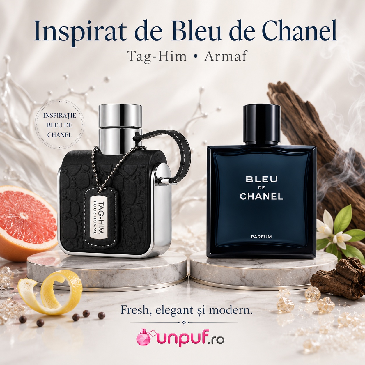 Tag For Him Armaf inspirat din Bleu De Chanel parfum fresh elegant și modern